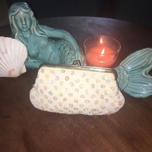 Beaded sequin evening clutch